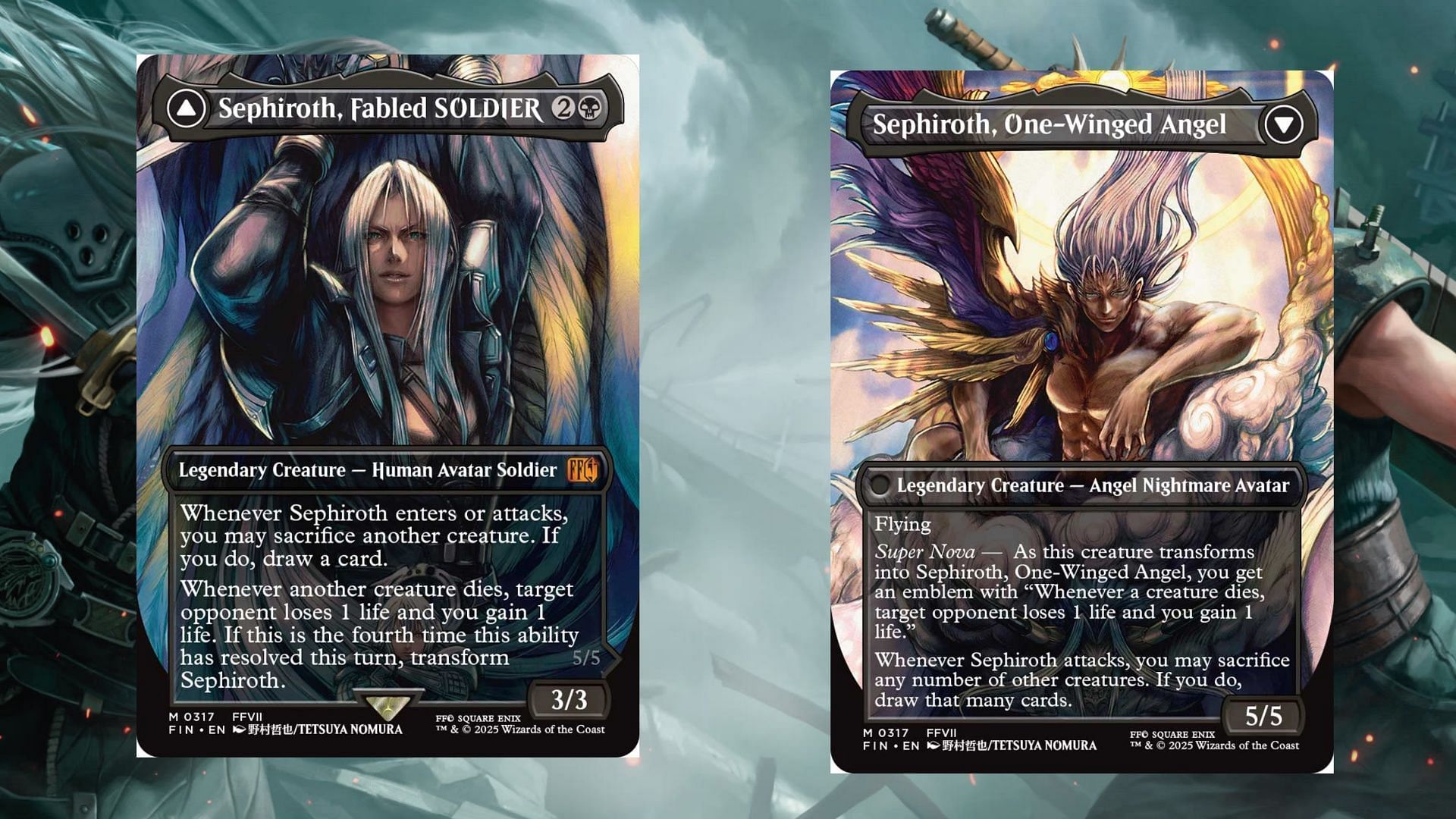 Tetsuya Nomura said it's a secret why Safer Sephiroth has a bit of a new look, but I think I know why (Image via Wizards of the Coast)